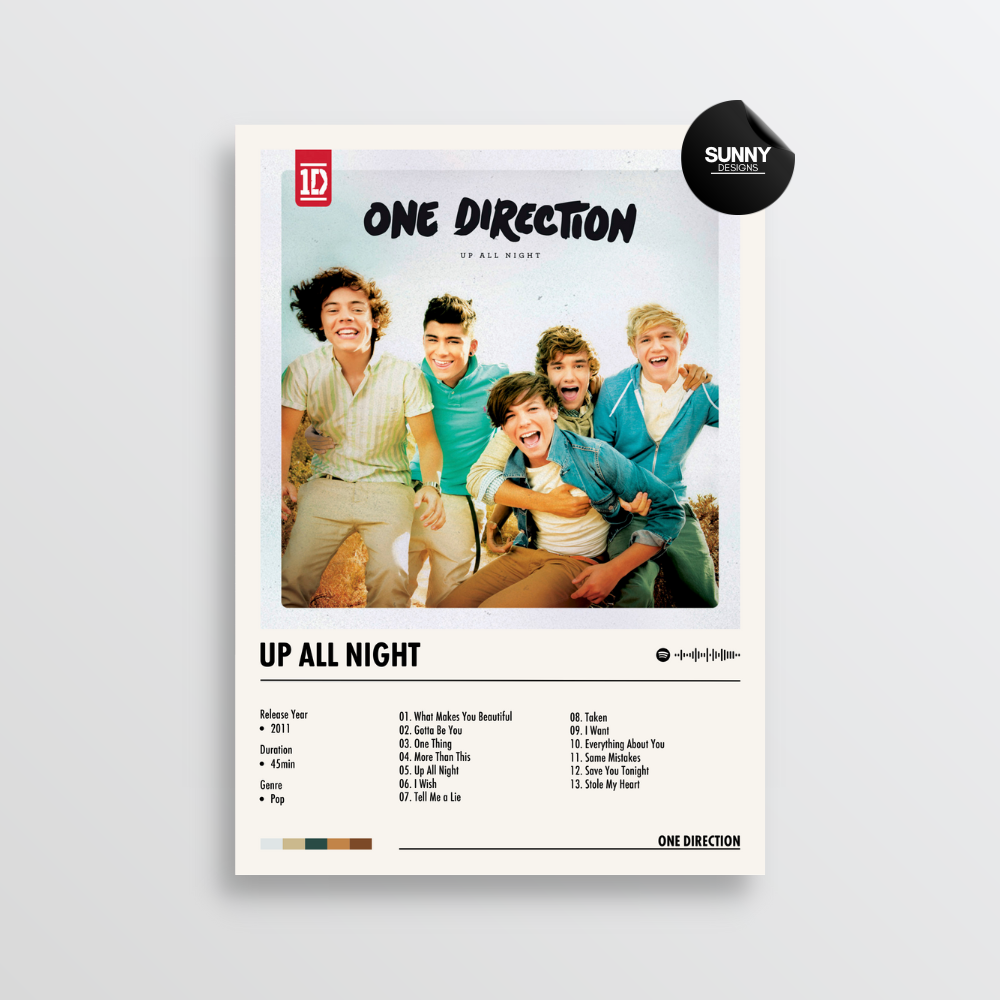 One Direction Up All Night merch custom album cover poster music poster personalized gifts poster mockup poster template Sunny Designs Poster 