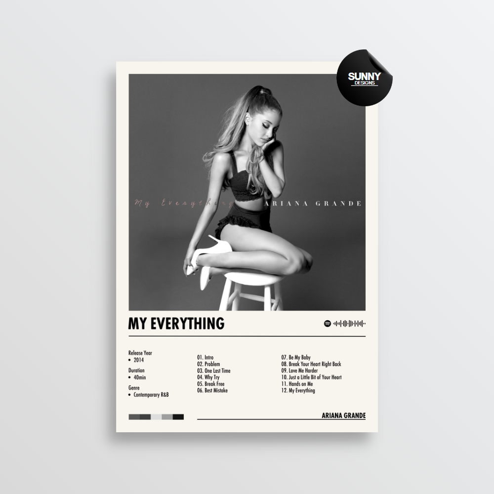 Ariana Grande My Everything merch custom album cover poster music poster personalized gifts poster mockup poster template Sunny Designs Poster 