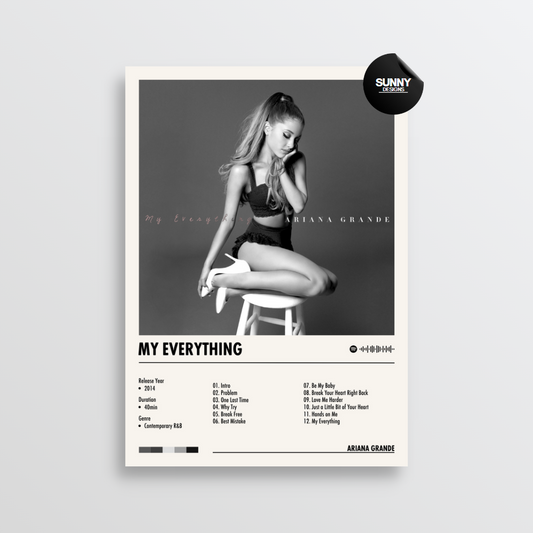 Ariana Grande My Everything merch custom album cover poster music poster personalized gifts poster mockup poster template Sunny Designs Poster 