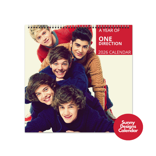 One Direction 2026 Wall Calendar - Sunny Designs Posters Celebrity Wall Art - Unique Gift - Celebrity Calendar Planner Desk