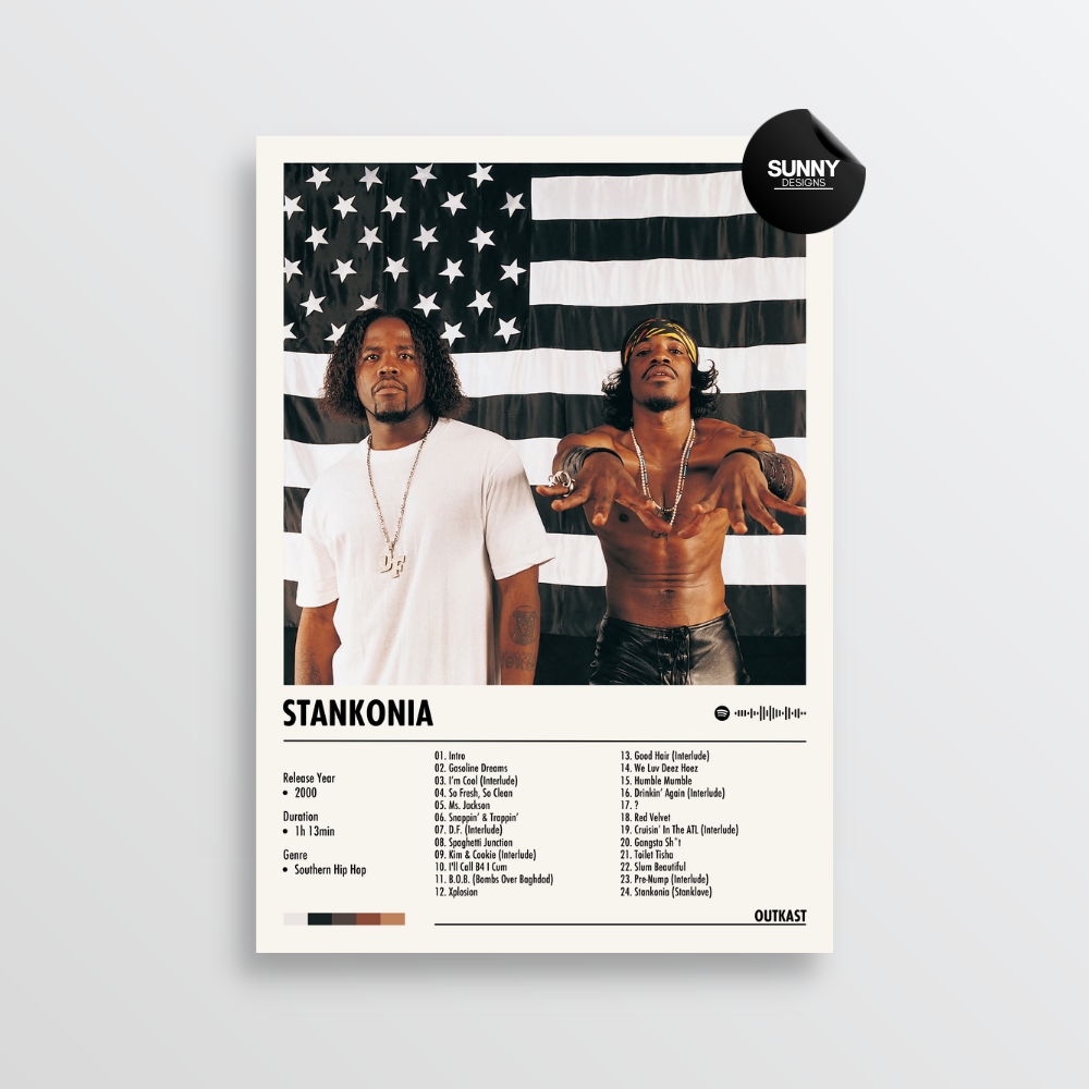 OutKast Stankonia merch custom album cover poster music poster personalized gifts poster mockup poster template album posters for wall Sunny Designs Poster 