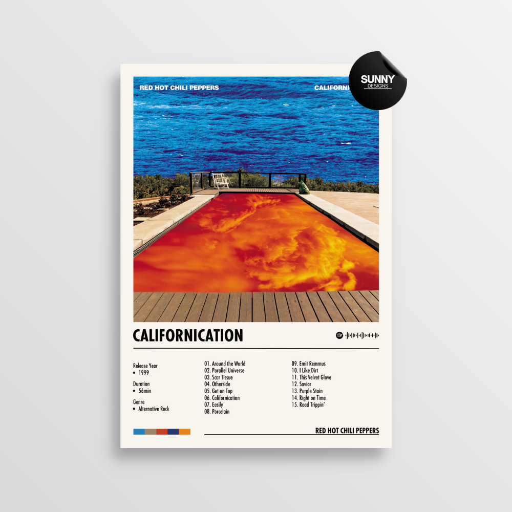 Red Hot Chili Peppers Californication merch custom album cover poster music poster personalized gifts poster mockup poster template Sunny Designs Poster 