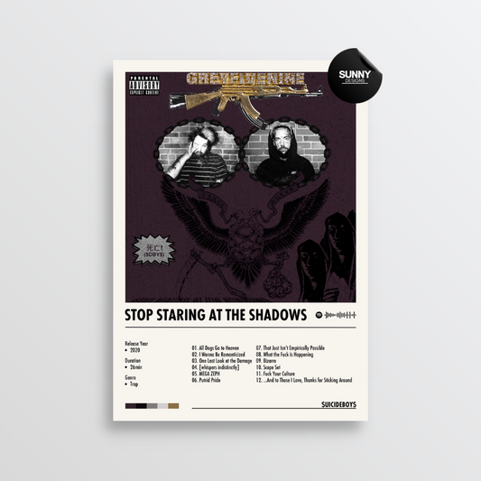 SuicideboyS Stop Staring At the Shadows merch custom album cover poster music poster personalized gifts poster mockup poster template album posters for wall Sunny Designs Poster 