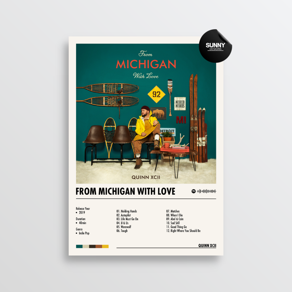 Quinn XCII From Michigan With Love merch custom album cover poster music poster personalized gifts poster mockup poster template album posters for wall Sunny Designs Poster 