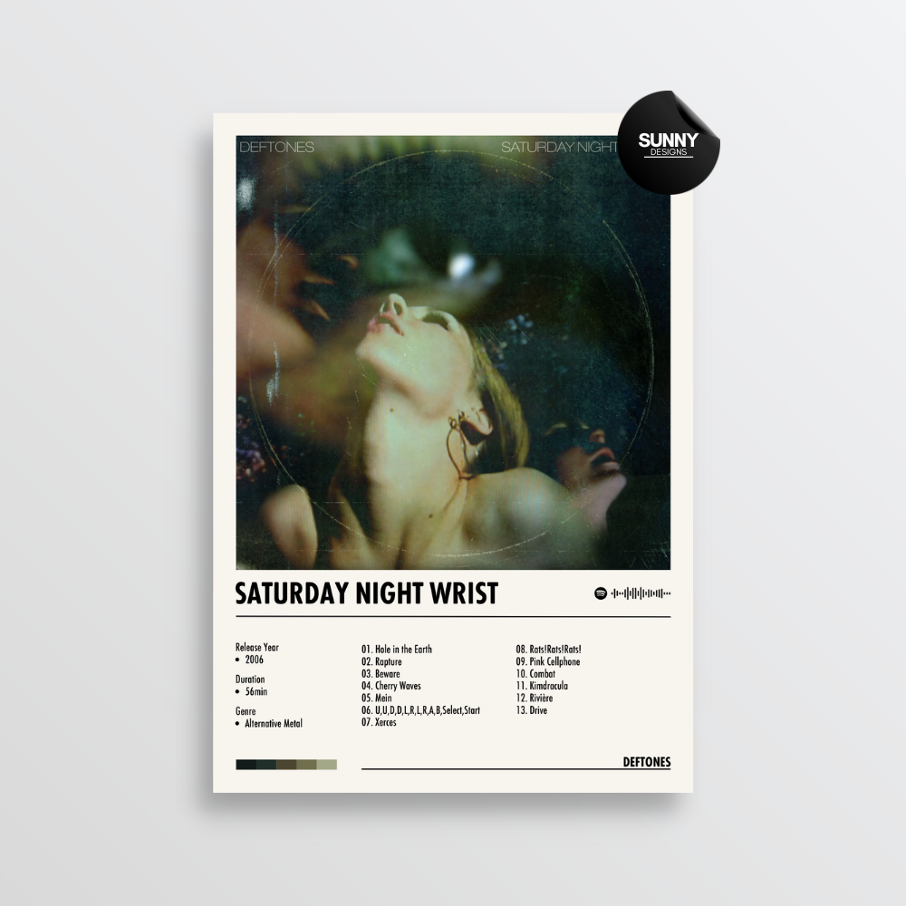 Deftones Saturday Night Wrist merch custom album cover poster music poster personalized gifts poster mockup poster template album posters for wall Sunny Designs Poster 