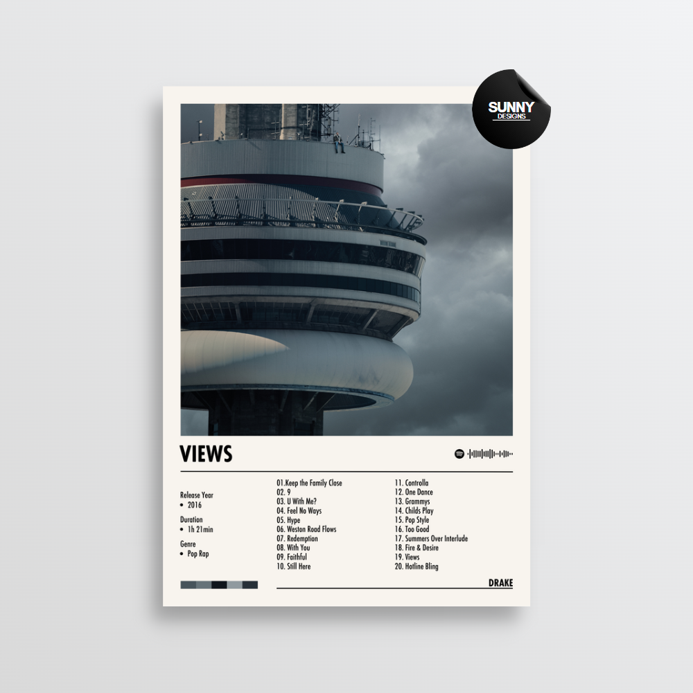 Drake Views merch custom album cover poster music poster personalized gifts poster mockup poster template Sunny Designs Poster