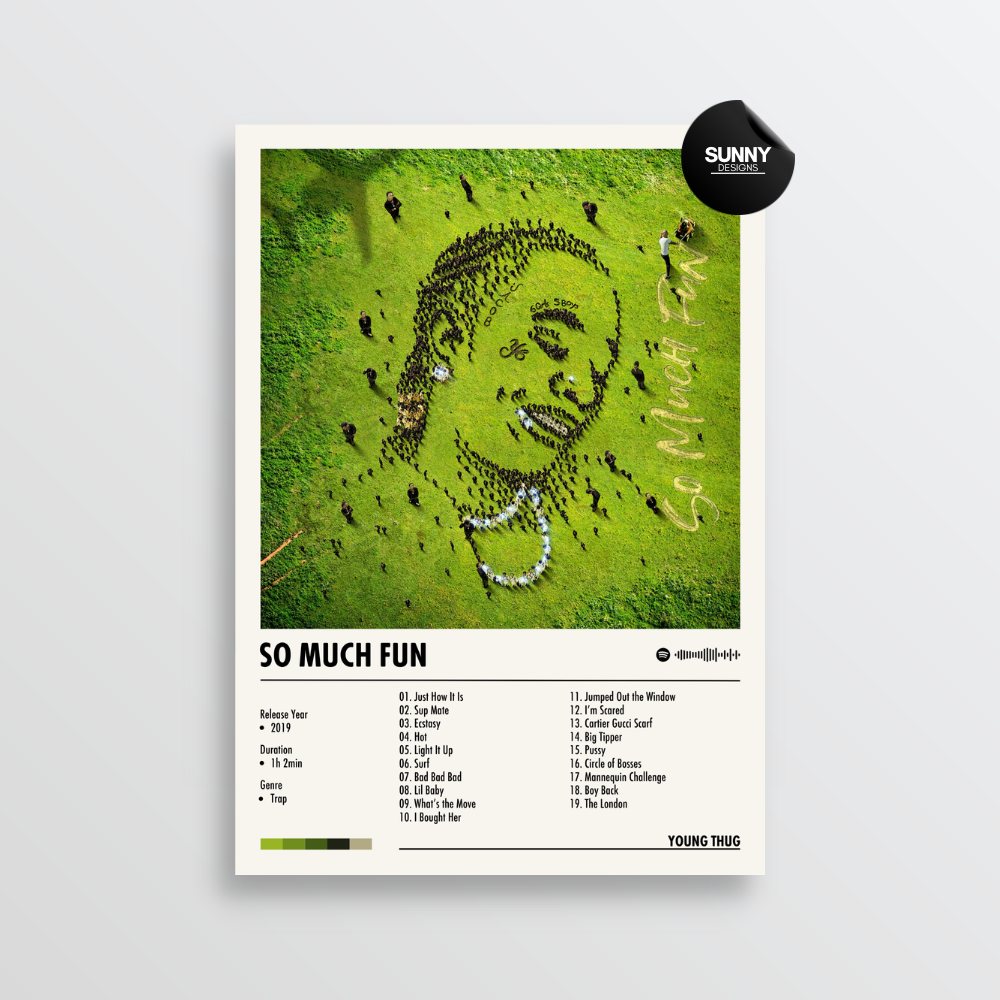 Young Thug So Much Fun merch custom album cover poster music poster personalized gifts poster mockup poster template album posters for wall Sunny Designs Poster 