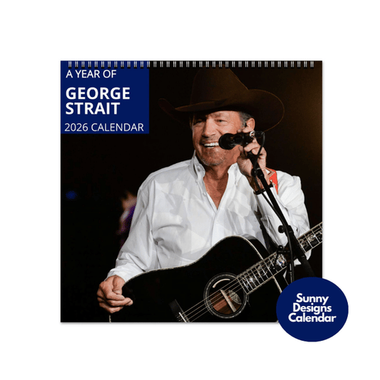 George Strait 2026 Wall Calendar - Sunny Designs Posters Celebrity Wall Art - Unique Gift - Celebrity Calendar Planner Desk