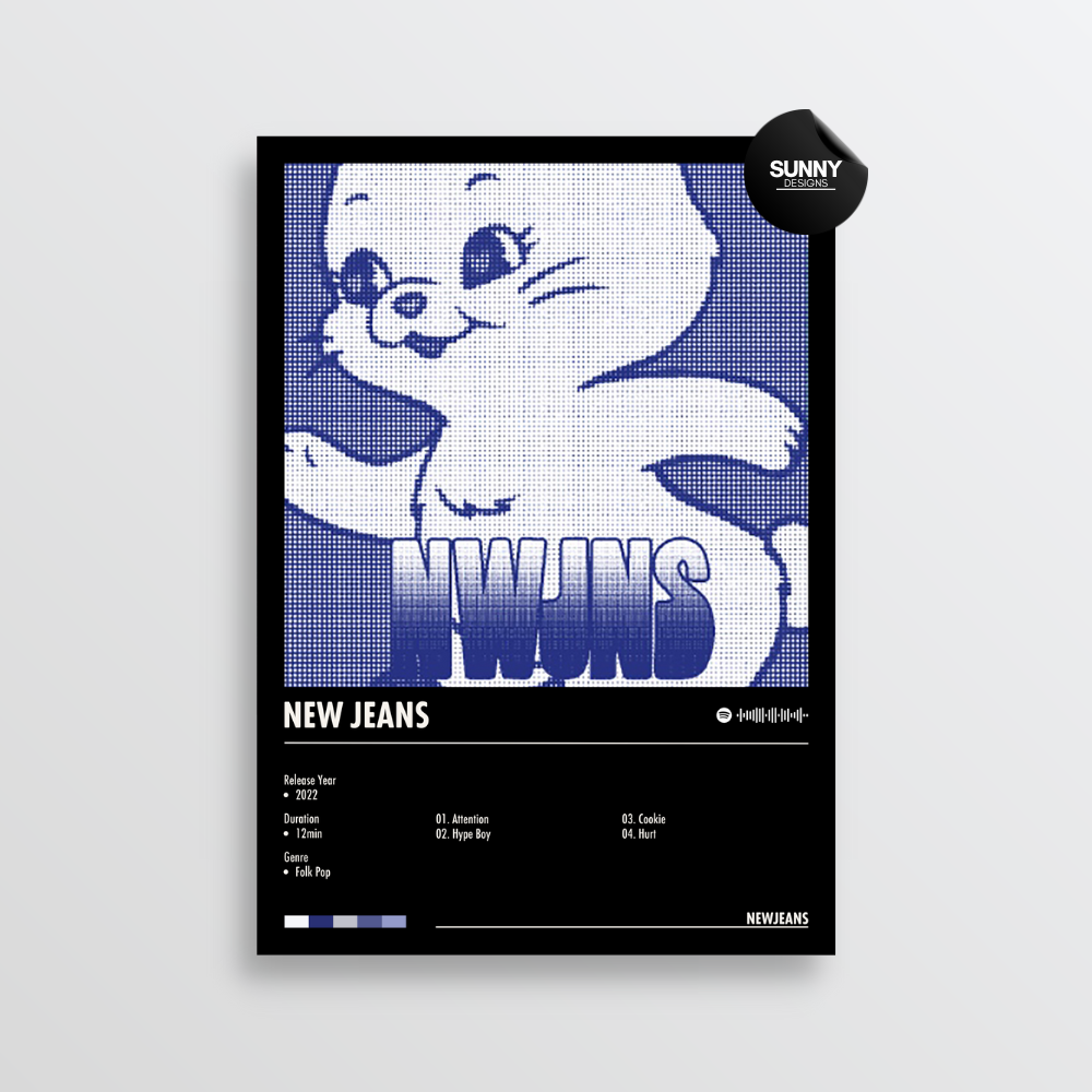 NewJeans New Jeans merch custom album cover poster music poster personalized gifts poster mockup poster template album posters for wall Sunny Designs Poster 